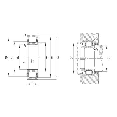 Роликовый цилиндрический подшипник NUP 2319 ETVP2 XL