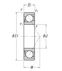 Однорядный шариковый подшипник 7316 BW (66316 ГОСТ)