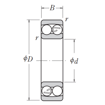 Двухрядный шариковый подшипник 1202
