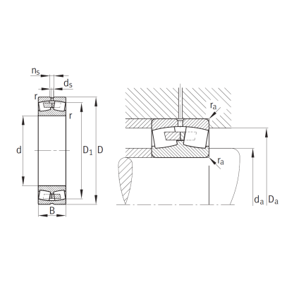 Сферический роликовый подшипник FAG 23032-E1A-M