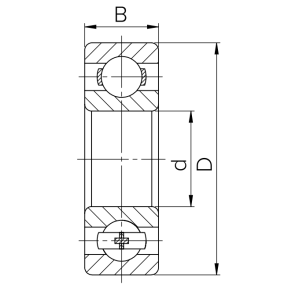 Шариковый однорядный подшипник 180308 T (6308 2RST)