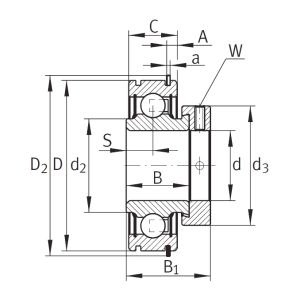 Закрепляемый подшипник RALE 3-XL-NPP-NR