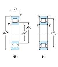 Роликовый цилиндрический подшипник N 309