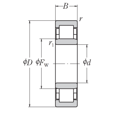 Роликовый цилиндрический подшипник NU 311 EW C3