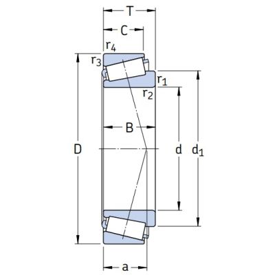 Конический роликовый подшипник 33014