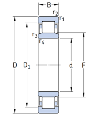 Роликовый цилиндрический подшипник NU 316 ECP/C3