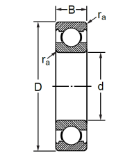 Шариковый однорядный подшипник 76-307 (6307 C3)