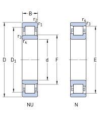 Роликовый цилиндрический подшипник N 306 ECP