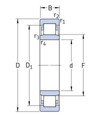 Роликовый цилиндрический подшипник NU 311 ECM