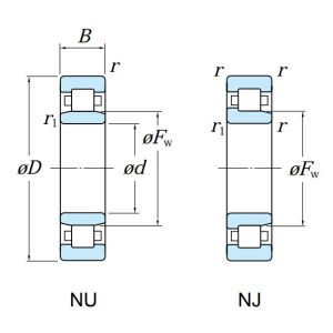 Роликовый цилиндрический подшипник NJ 313