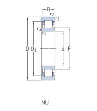 Роликовый цилиндрический подшипник NU 2309 ECP/C3