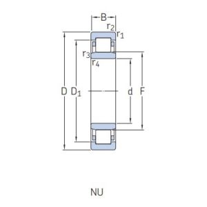 Роликовый цилиндрический подшипник NU 2309 ECP/C3