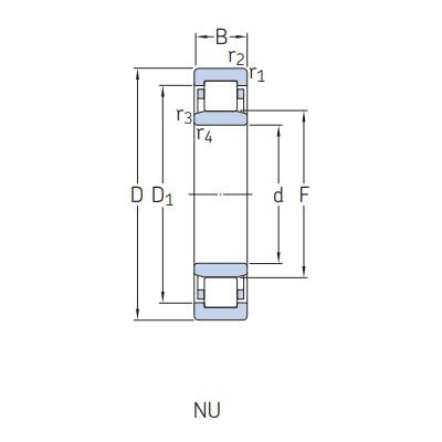 Роликовый цилиндрический подшипник NU 2309 ECP/C3