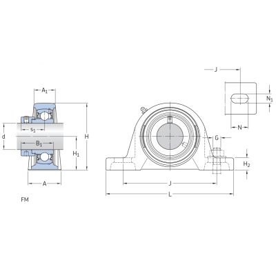 Подшипниковый корпус SY 504 M (P 204)