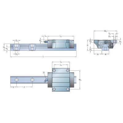 Профильная рельсовая направляющая LLTHS 25 R1 T1 220 P3 E=0 (M/P011515)