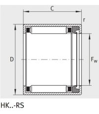 Игольчатый подшипник HK 2020 2RS L271