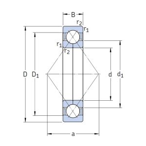 Радиально-упорный шариковый подшипник QJ 211 MA/C3