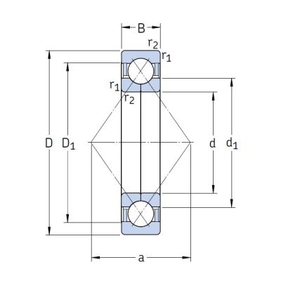 Радиально-упорный шариковый подшипник QJ 211 MA/C3