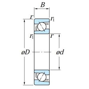 Однорядный шариковый подшипник 7204 B