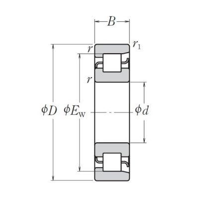 Цилиндрический роликовый подшипник NF 306 W