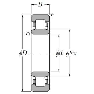 Роликовый цилиндрический подшипник NU 206 ET2X C3