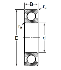 Шариковый однорядный подшипники 134 Л (6034 M)
