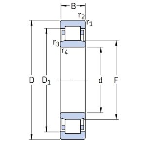 Роликовый цилиндрический подшипник NU 312 ECP/C3