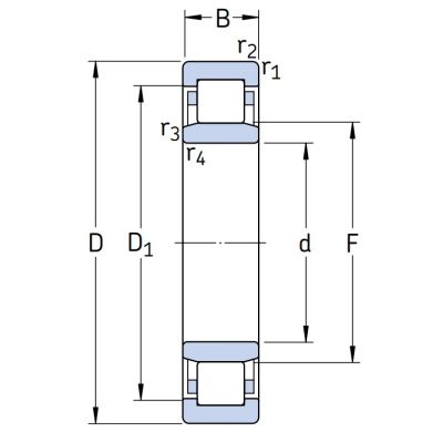 Роликовый цилиндрический подшипник NU 312 ECP/C3