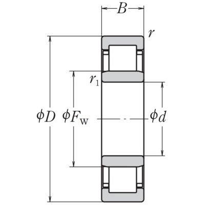 Роликовый цилиндрический подшипник NU 212 EW C3